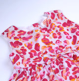Kids Cotton Dress Set | Pink Heart Print Summer Outfit