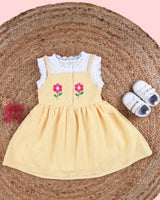Sunny Yellow Gingham Floral Dress