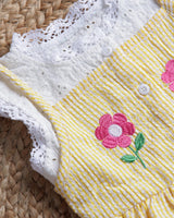 Sunny Yellow Gingham Floral Dress