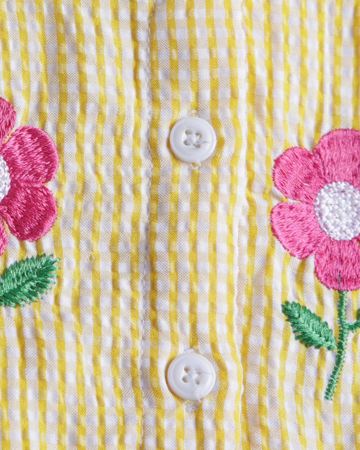 Sunny Yellow Gingham Floral Dress