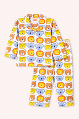 Dadda Doodle Cotton Woven Full Sleeves Co-ords Night Suit With Bears