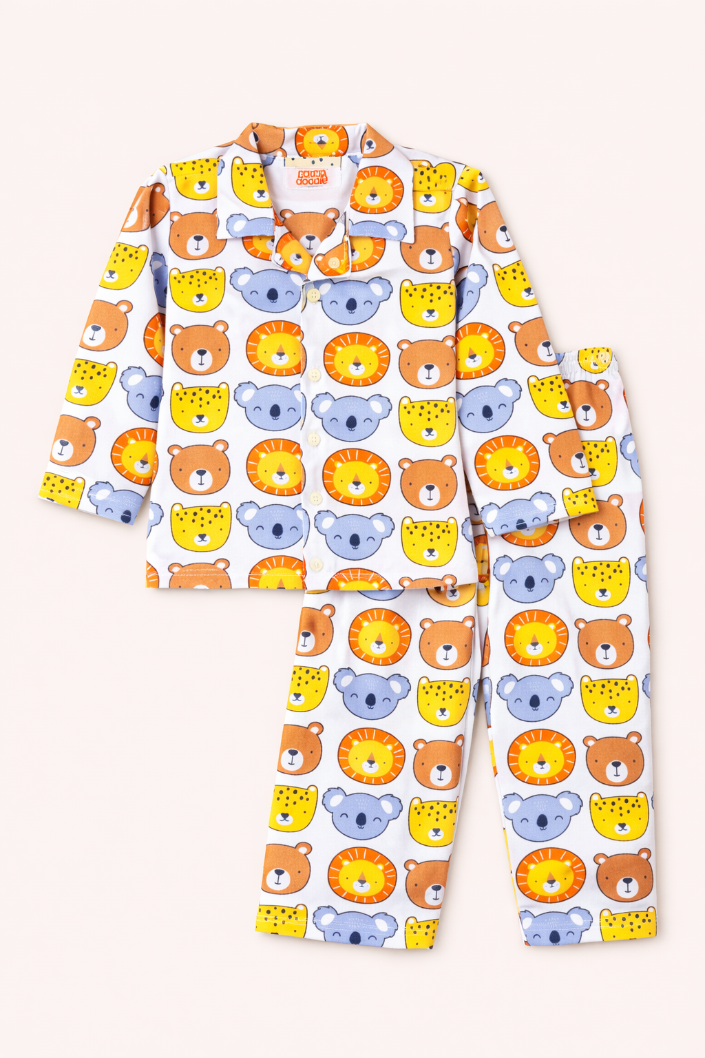 Dadda Doodle Cotton Woven Full Sleeves Co-ords Night Suit With Bears