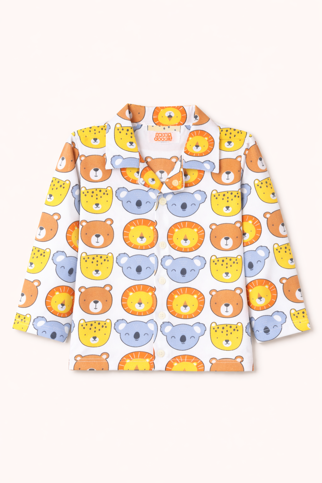 Dadda Doodle Cotton Woven Full Sleeves Co-ords Night Suit With Bears