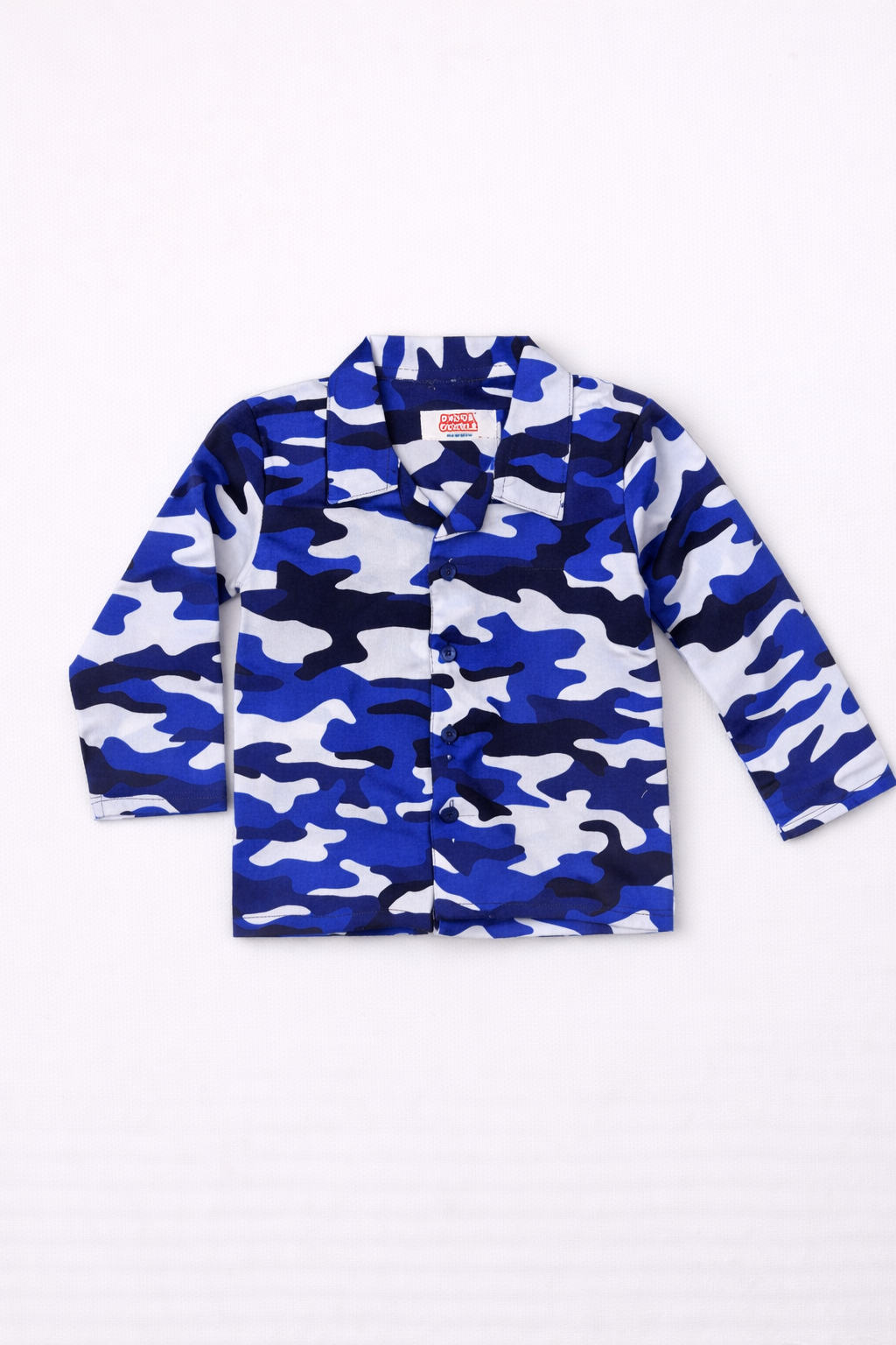 Dadda Doodle Cotton Woven Full Sleeves Co-ords Night Suit With Blue Print