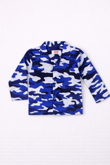 Dadda Doodle Cotton Woven Full Sleeves Co-ords Night Suit With Blue Print
