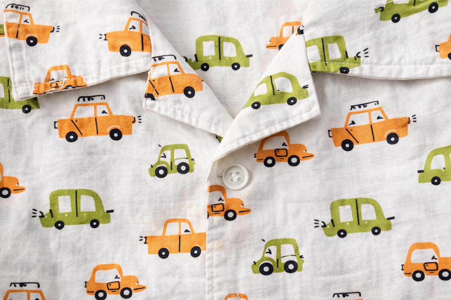 Dadda Doodle Cotton Woven Full Sleeves Co-ords Night Suit With Vehicle Print - White