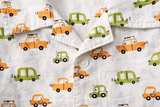 Dadda Doodle Cotton Woven Full Sleeves Co-ords Night Suit With Vehicle Print - White