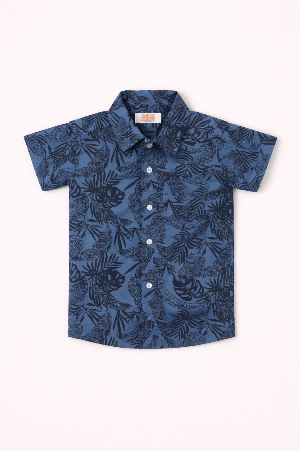 Dadda Doodle 100% Cotton Woven Half Sleeves Tropical Theme Printed Shirt - Blue