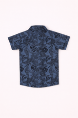 Dadda Doodle 100% Cotton Woven Half Sleeves Tropical Theme Printed Shirt - Blue