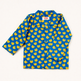 Dadda Doodle Cotton Woven Full Sleeves Co-ords Night Suit With Animal Print - Teal