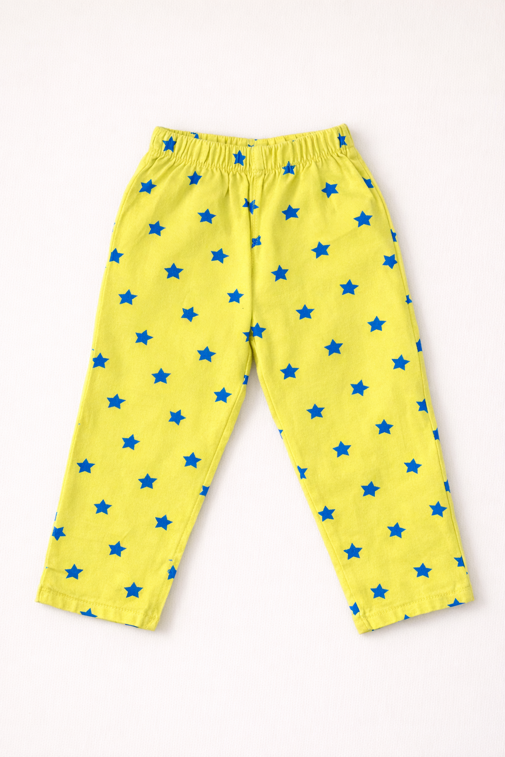 Dadda Doodle Cotton Woven Full Sleeves Co-ords Night Suit With Star Print - Lime