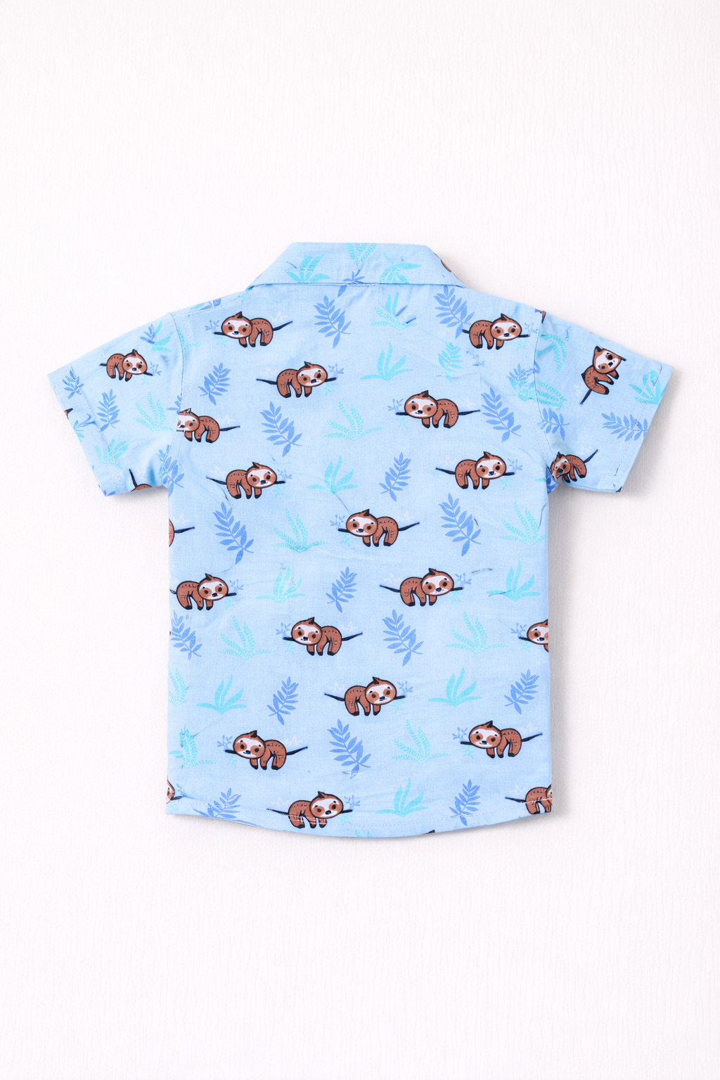 Dadda Doodle 100% Cotton Woven Half Sleeves Koala Printed Shirt - Light Blue