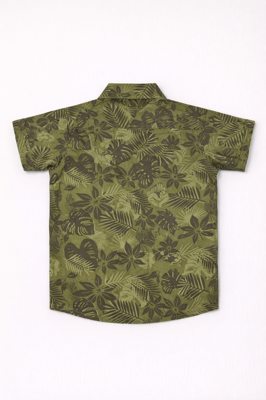 Dadda Doodle 100% Cotton Woven Half Sleeves Tropical Theme Printed Shirt - Olive Green