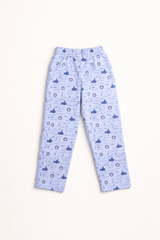 Dadda Doodle Cotton Woven Full Sleeves Co-ords Night Suit With Fish