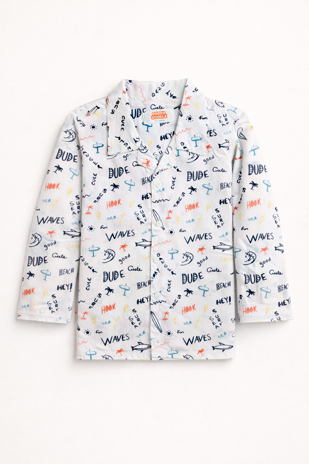 Dadda Doodle Cotton Woven Full Sleeves Co-ords Night Suit With Prints