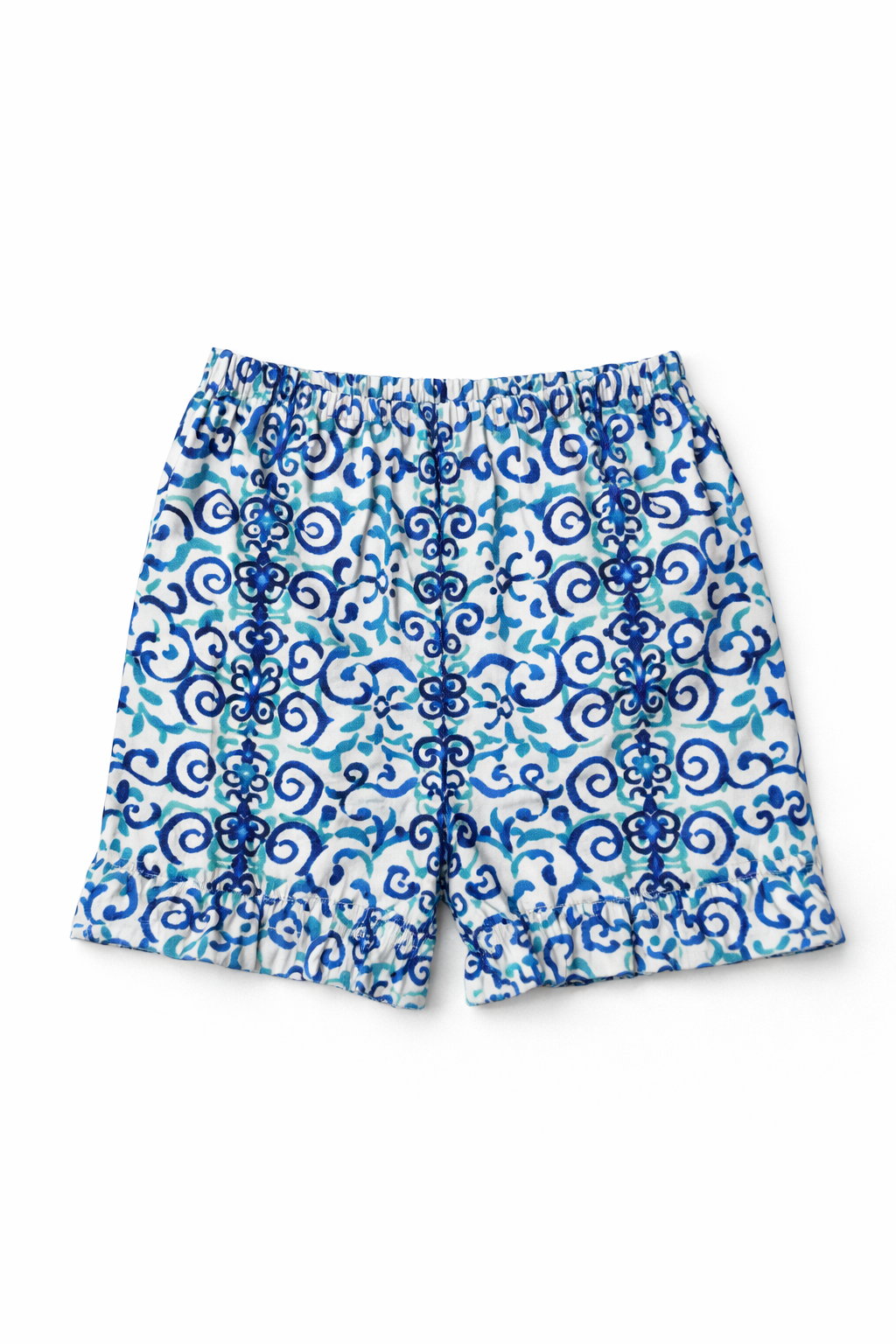 Dadda Doodle Half Sleeves Abstract Print Top & Shorts Set - Blue